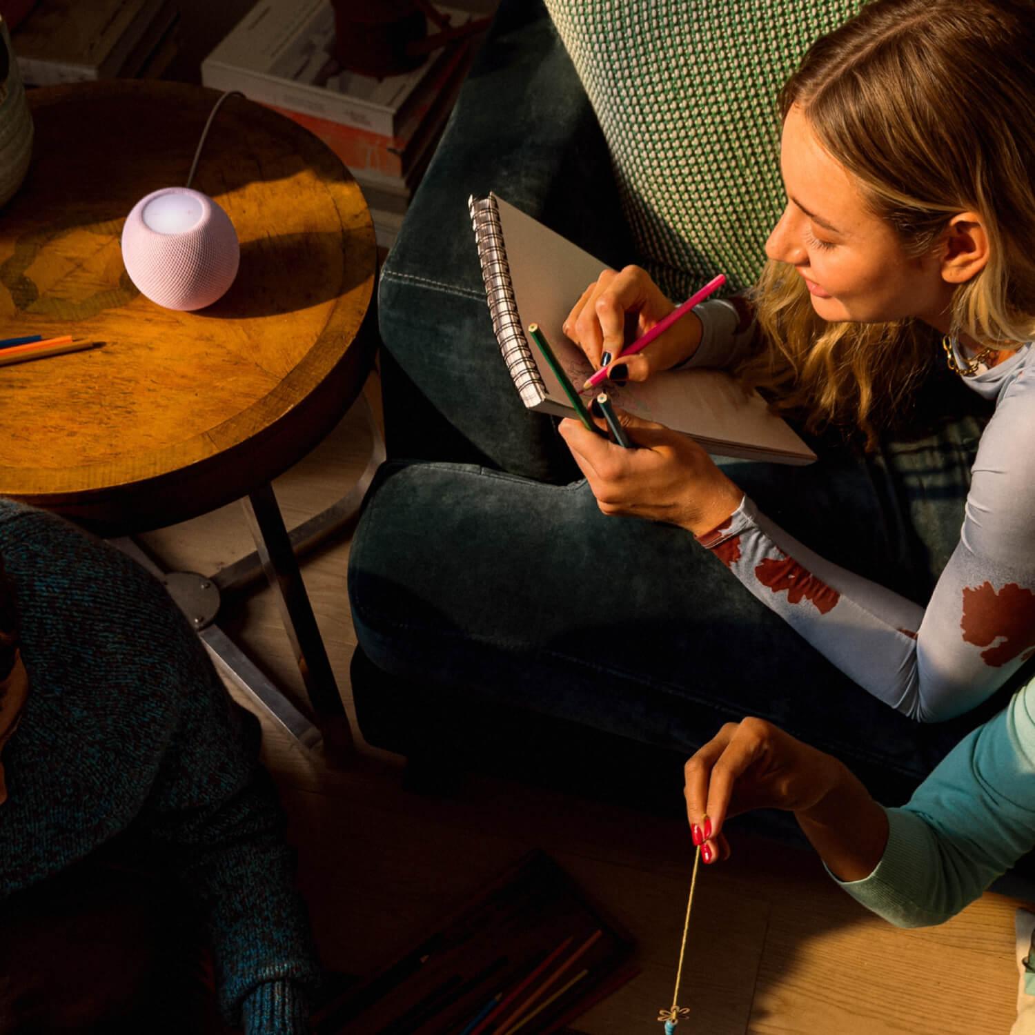 People listening to musinc on the Apple HomePod mini 2
